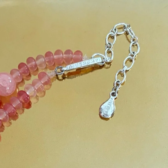 Vintage Givenchy Necklace of Pink Glass Beads. - Picture 6 of 7
